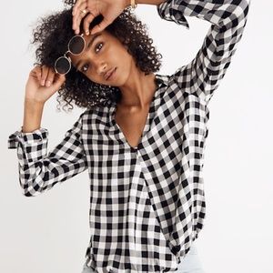 Madewell Wrap front buffalo check shirt